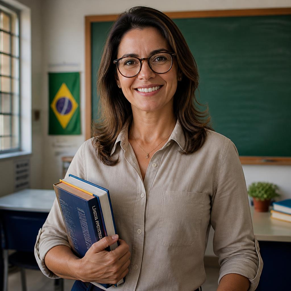 Profissional da educação com óculos